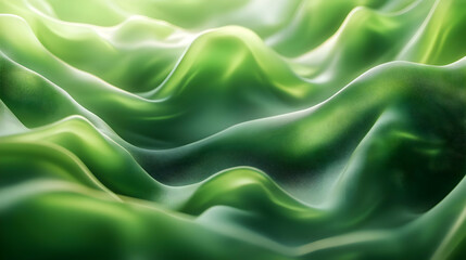 Obraz premium Abstract Green 3D Wavy Texture Background