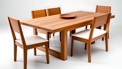 handcrafted natural wood dining table chairs