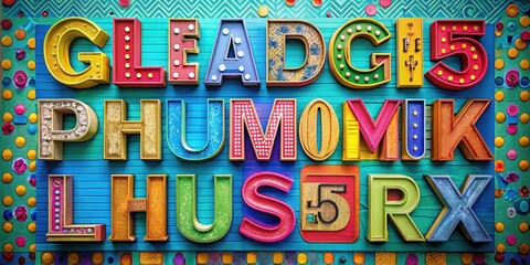 Colorful Retro Alphabet Design with Vintage Style Letters Perfect for Creative Projects and Decor