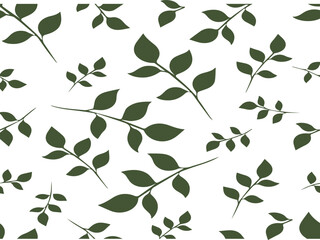 Floral watercolor pattern from tender green leaves. Can be a nice desktop, ornament for textile, etc. Vector image.