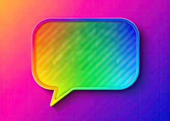 Colorful speech bubble for text placement with a smooth gradient background and soft shadows effect