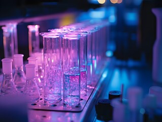 A detailed representation of a biological process or chemical experiment