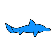 ichthyosaurus dinosaur line icon vector. ichthyosaurus dinosaur sign. isolated symbol illustration