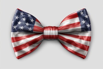 Watercolor american flag bow tie isolated on usa flag background   clipart design