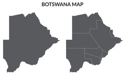 Obraz premium Senegal and Gambia map. Map of Senegal and Gambia in grey set