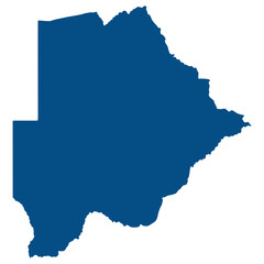 Botswana map. Map of Botswana in blue color