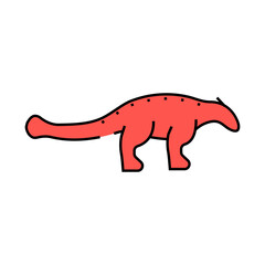 ankylosaurus dinosaur line icon vector. ankylosaurus dinosaur sign. isolated symbol illustration