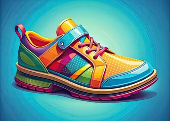 Naklejka premium Colorful vector illustration of comfortable footwear with a modern design and unique style elements