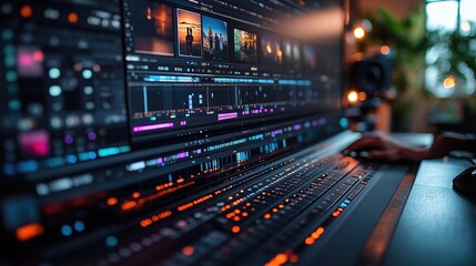 Fototapeta premium Video Editing Workstation