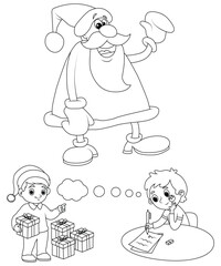 Christmas coloring page for kids and adults
