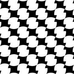 Seamless pattern with geometric motifs in black and white