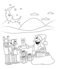 Christmas coloring page for kids and adults