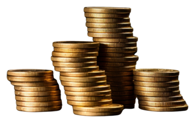 PNG Golden coin money gold investment.