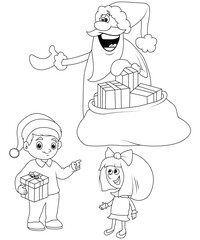 Christmas coloring page for kids and adults