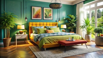 Cozy and Comfortable Mattress on a Stylish Bed Frame in a Bright and Inviting Bedroom Setting