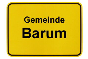Illustration eines Ortsschildes der Gemeinde Barum in Niedersachsen