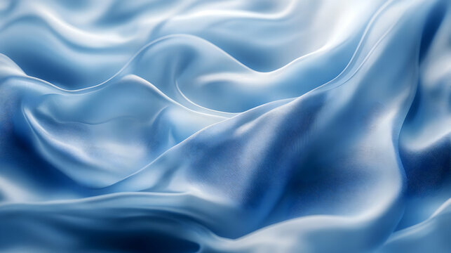 Abstract Blue Fabric Background - Smooth, Silky, and Textured