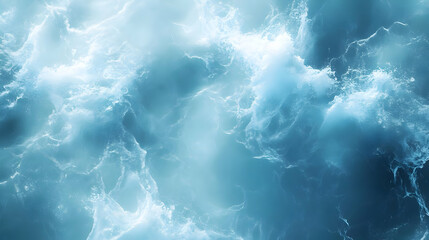 Fototapeta premium Abstract Ocean Water Background - Blue And White Foamy Waves