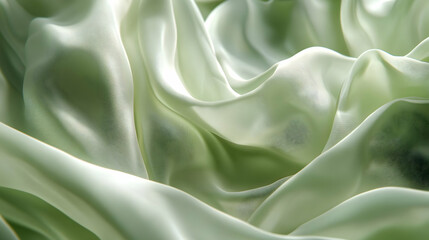 Fototapeta premium Abstract Green Fabric Waves Background