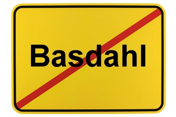 Illustration eines Ortsschildes der Gemeinde Basdahl in Niedersachsen