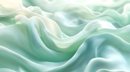 Fototapeta premium Abstract Green Wavy Background - Illustration
