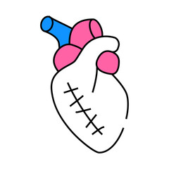 heart attack operation line icon vector. heart attack operation sign. isolated symbol illustration