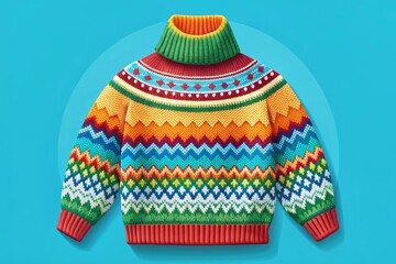 Cozy Knitted Sweater Icon for Winter Fashion and Seasonal Apparel Design in Vector or Graphic Format