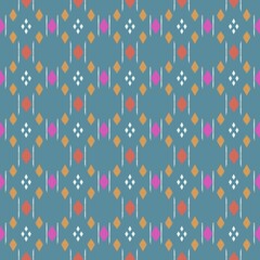 Knitting pattern with snowflakes on red background