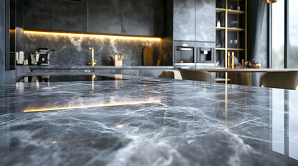 Gray Marble Kitchen Countertop Illustration