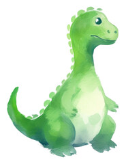 Obraz premium PNG Cute green Dinosaur dinosaur reptile animal.