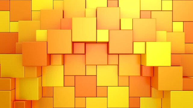 Cubes Form a Wave. Abstract motion, two color, 3d rendering, 4k resolution
