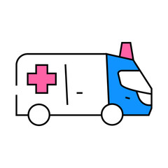 ambulance car line icon vector. ambulance car sign. isolated symbol illustration