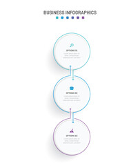 Vertical progress bar featuring 3 arrow-shaped elements, symbolizing the three stages of business strategy and progression. Clean timeline infographic design template. Vector for mobile presentation.