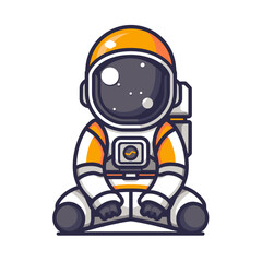 Obraz premium Astronaut in space suit. Vector illustration. Cartoon style.