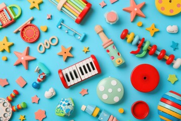 A colorful assortment of toys, generative ai image