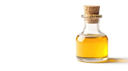 Bottle of Cooking Oil with Cork Cap Isolated on White Background. AI generated illustration