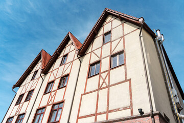 Beautiful summer view of the Fishing village in Kaliningrad the concept of tourism in Russia....