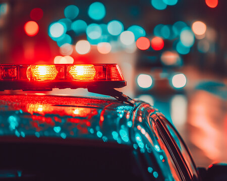 Red Flashing Police Car Lights
