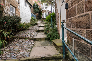 Obraz premium Old and historic cobbled street