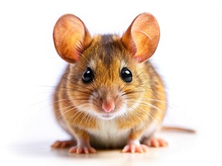Cute and Curious Mouse Isolated on White Background with Soft Shadows and Detailed Features