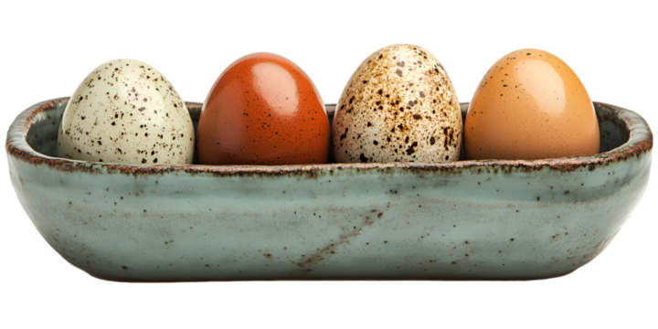A Group of Eggs in a Blue Rectangular Container