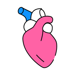 heart human organ line icon vector. heart human organ sign. isolated symbol illustration