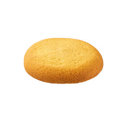 One tasty danish butter cookie isolated on white background.