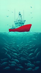 Obraz premium Impact of Trawlers on Marine Life and Ecosystems