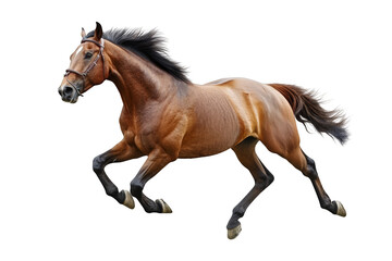 Galloping stallion on transparent background