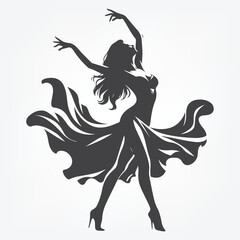 silhouette of a dancing girl