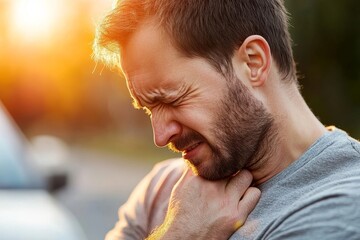 Injury And Car Accident. Whiplash, Generative AI