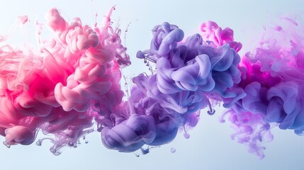 Vibrant Pink and Purple Ink Clouds A Stunning Abstract Design for Creative Visuals