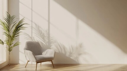 Neutral Living Room Interior with Minimalist Decor and Natural Light