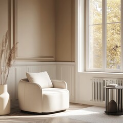 Modern Living Room Interior with Stylish Furniture and Bright Decoration